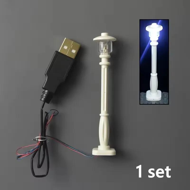 City Road Street traffic lights 7Ports LED LIGHT USB Street Lamp Base Plate Accessories Construction Bricks mini model Works With
