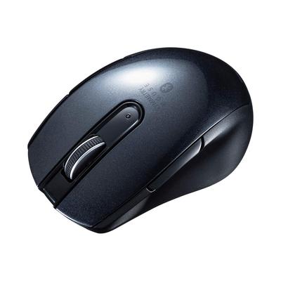 SANWA SUPPLY Bluetooth 1600dpi 4.0 Mouse, BlueLED, 5-Button, Symmetrical, (2-Level Switching), Compact, Black, MA-BTBL171BK
