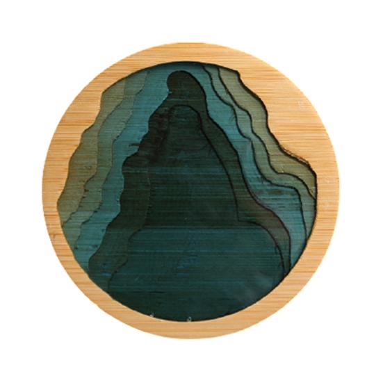 Podložka z epoxidové pryskyřice Krajina Průhledný držák bambusové izolace Coaster Cup Mat