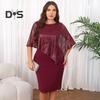 Ärmelloses Damen-Umhangkleid mit Paillettenbesatz Übergroßes Pailletten-Bodycon-Bleistiftkleid Damen Abend-Midikleid