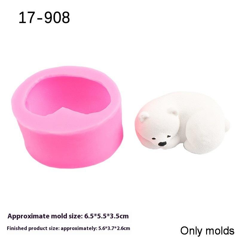 

1 Piece Bear Silicone Candle Molds Mini 3D Polar Bear Candle Mold Cake Decoration Diy Handmade Fondant Clay Chocolate Mold A3