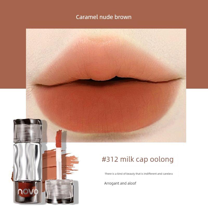 Novo Matte Lip Gloss Waterproof Lipstick Low Saturation Pure Natural Look Versatile Brightening Affordable Student-Friendly