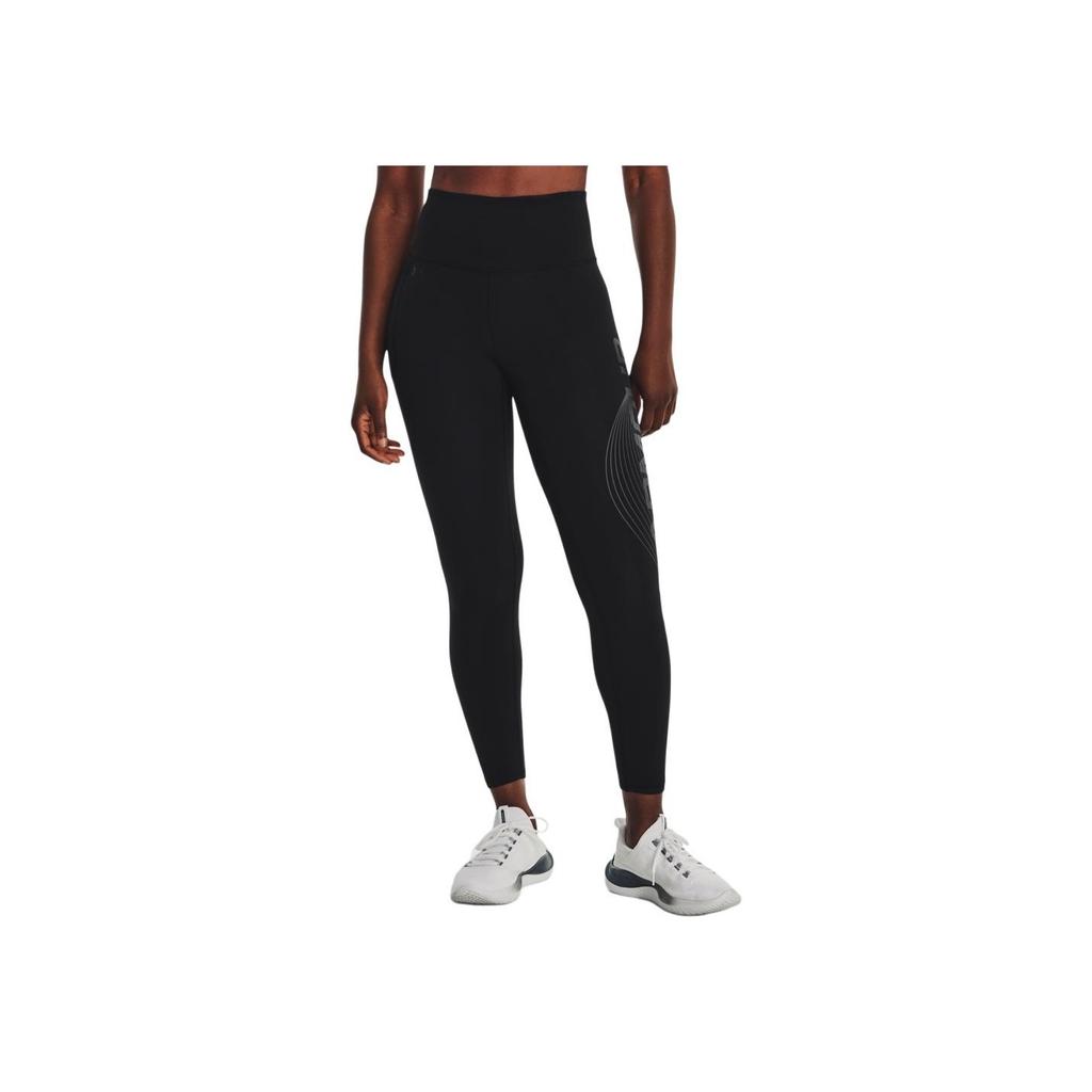 Under Armour Logo Embroidered Slim Fit Nine-Point Fitness Pants Women Pants Black 1377087-001