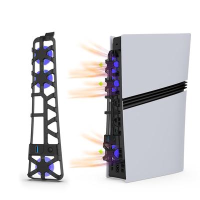 PS5 Pro-Lüfter, neuer externer automatischer Kühlanschluss mit LED-Licht, geräuscharmer Windgeschwindigkeitseinstellung, Wärmeableitung, schnelle Kühlung, Wärme