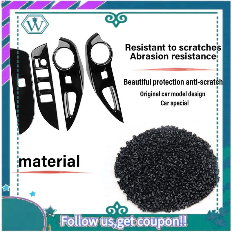 AA92-Car Window Glass Lift Button Switch Cover Trim Door Armrest Panel For Toyota Corolla Cross   RHD Glossy Black