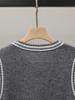 High-End Damen Herbst Retro Farbblock Ärmellose Strickweste