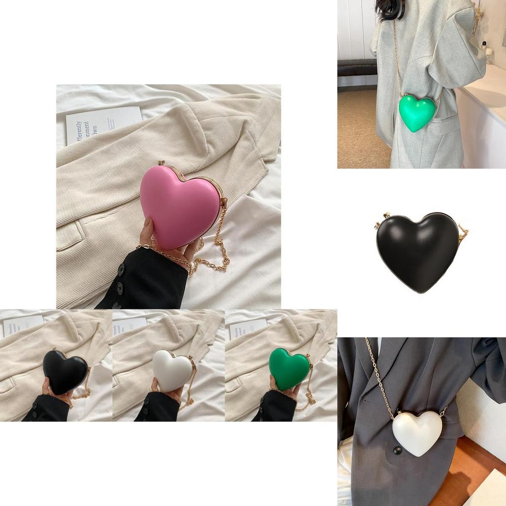 Chic Heart-shaped Crossbody Bag Trendy Street Style 2024 New Women's Fashion