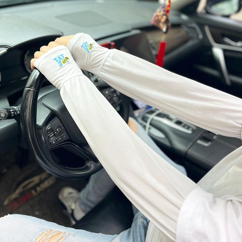 Men's Summer UV Protection Ice Silk Arm Sleeves for Outdoor Sports, Driving, and Cycling