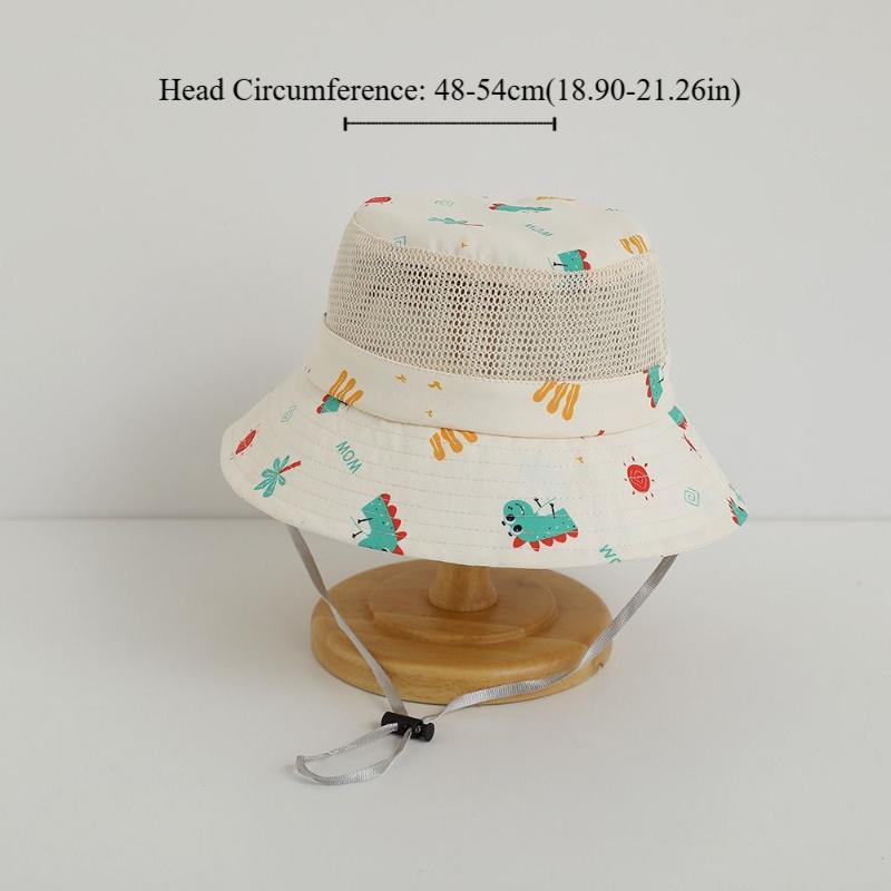 New Summer Baby Bucket Cap Mesh Breathable Boys Girls Sunhat Cartoon Animal Cute Fisherman Caps Kids
