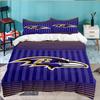 football Ravens Logo 3pcs Bedding Set,Including 1pc Duvet Cover And 2pcs Pillowcases Perfect Gift for Christmas,Ideal for Bedroom, Dormitory