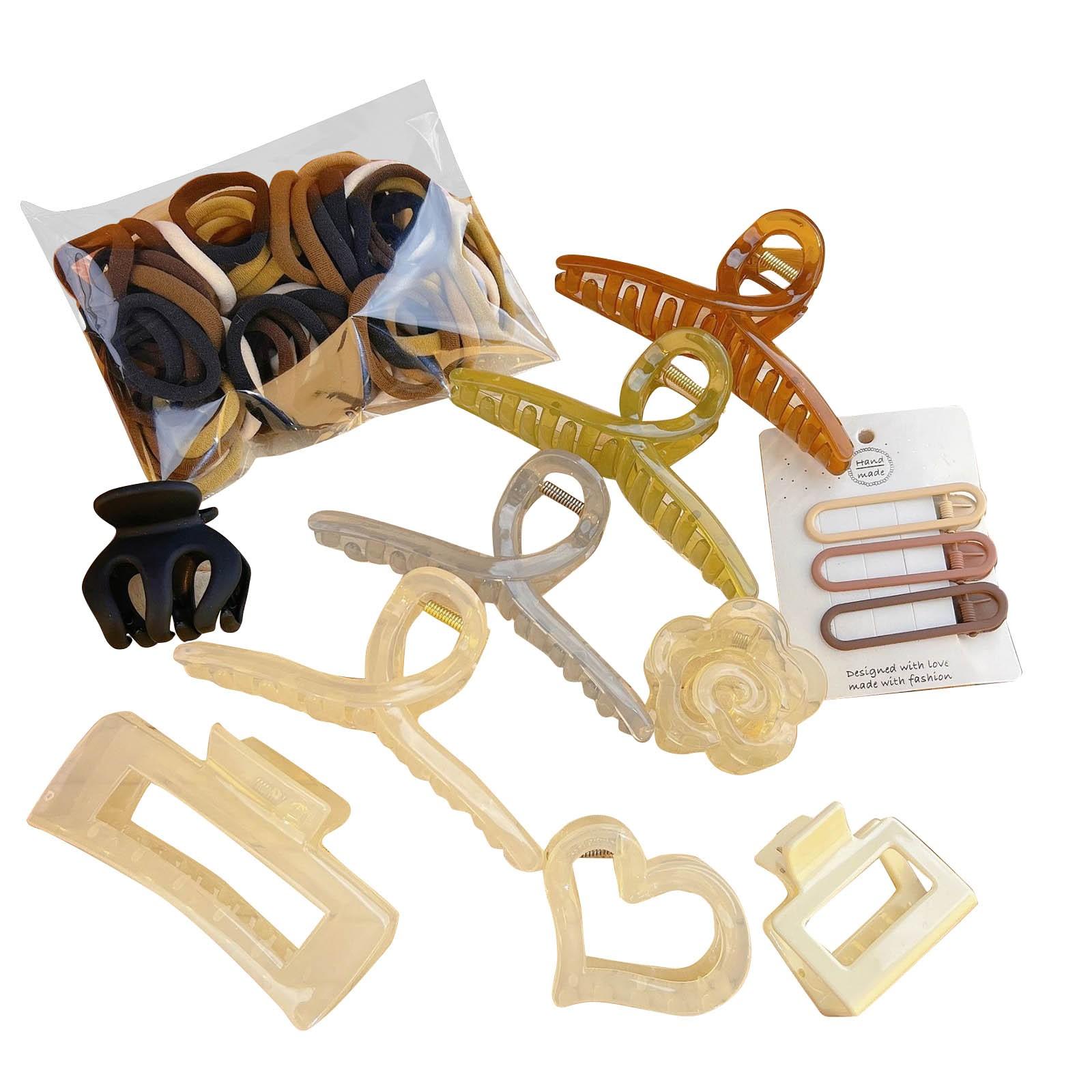 

Весенне-летний новый набор аксессуаров для волос из 61 предмета, комбинированный набор с плюшевыми резинками для волос Love