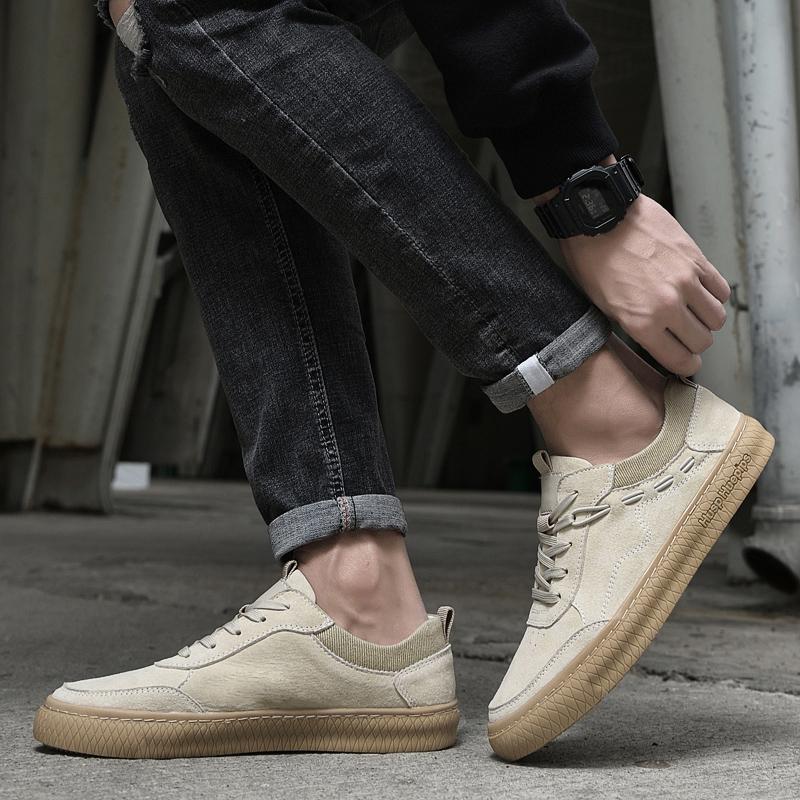 Fashion Men Fashion Genuine Leather Loafers Breathable Daily Commute Lace Up Comfortable Oxfords Casual Shoes Outdoor Men Sneakers Shoes