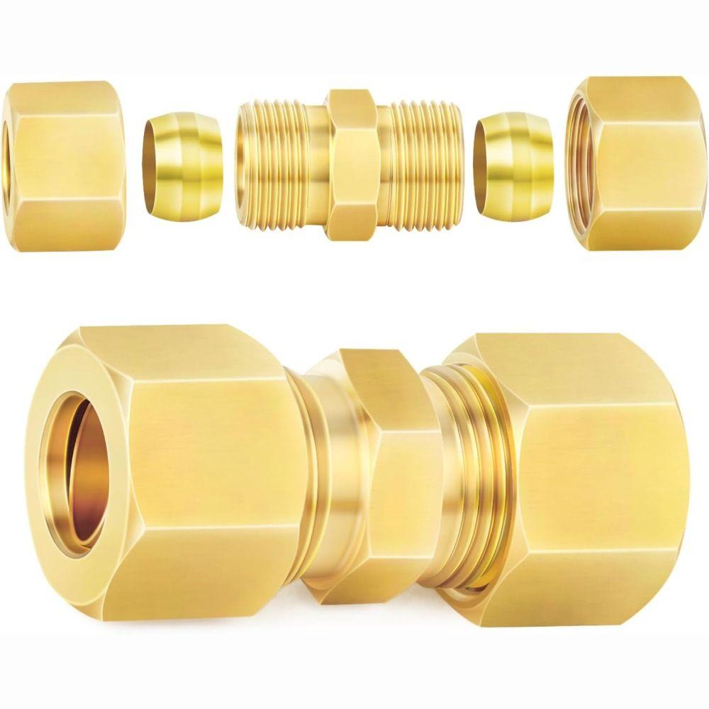 Brass Brass Compression Fitting Straight Straight Coupling Coupling Tube Fitting Connector