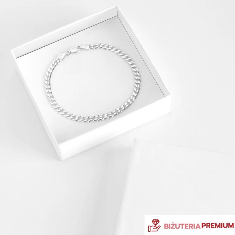 Men' Silver Bracelet 4mm/22cm 925 SILVER ITALIAN + FREE