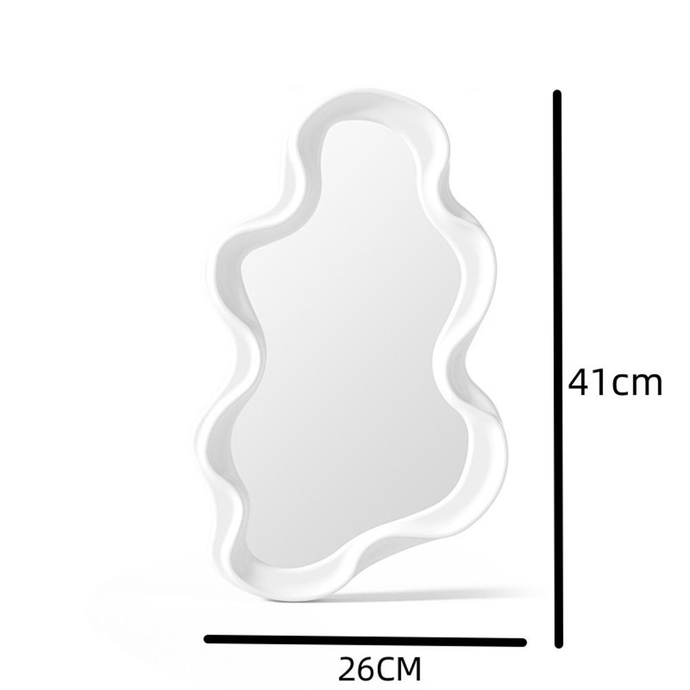 Wolkenförmiger Schreibtisch-Schminkspiegel Einfach an der Wand montierbar Schlafzimmer Badezimmer Unregelmäßiger Make-up-Wandspiegel Heimdekoration