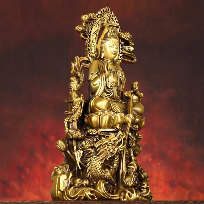 All Standing Buddha Ornament Nanhai Bodhisattva Statue for Home Living Room Shop Guanyin Copper St
