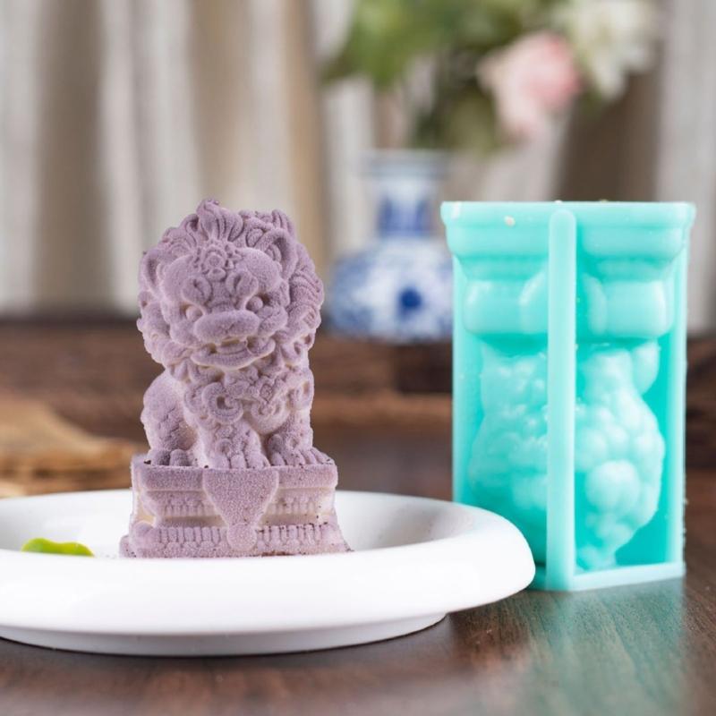 Löwen Skulptur Silikon Backwerkzeug Lebensmittelqualität Materialien Wohnungsdekorationen Silikonformen für Süßigkeiten Kuchen Dekorationen