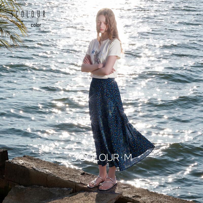 Sancai 2026 Floral High-Waist A-Line Long Skirt XL