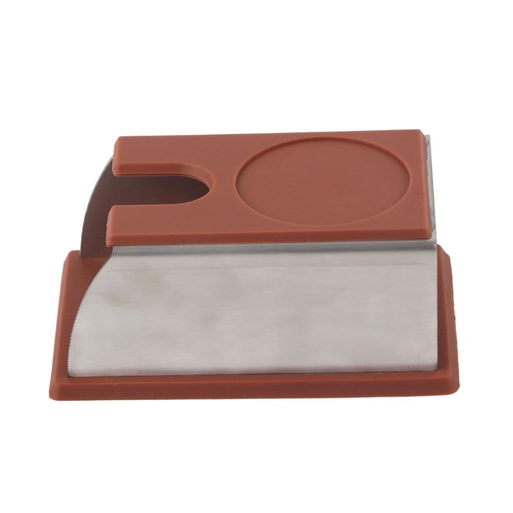 Coffee Tamper Holder Coffee Powder Maker Stand Rack Tool Stainless Steel Silicone (Black)