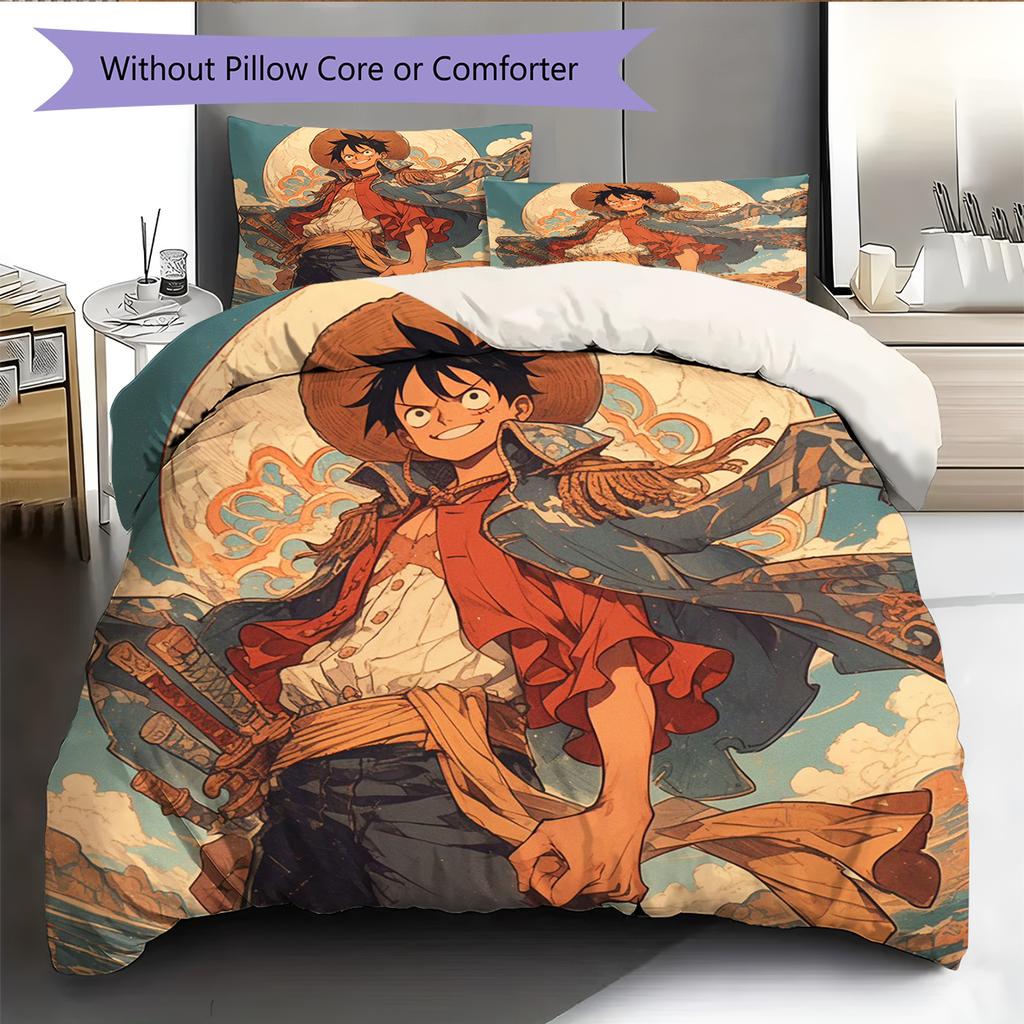 Cartoon Pattern Bedding Quilt Set Quilt Cover Pillowcase Home Decoration Birthday Gift (1 * Duvet Cover + 2 * Pillowcase, Without Core)