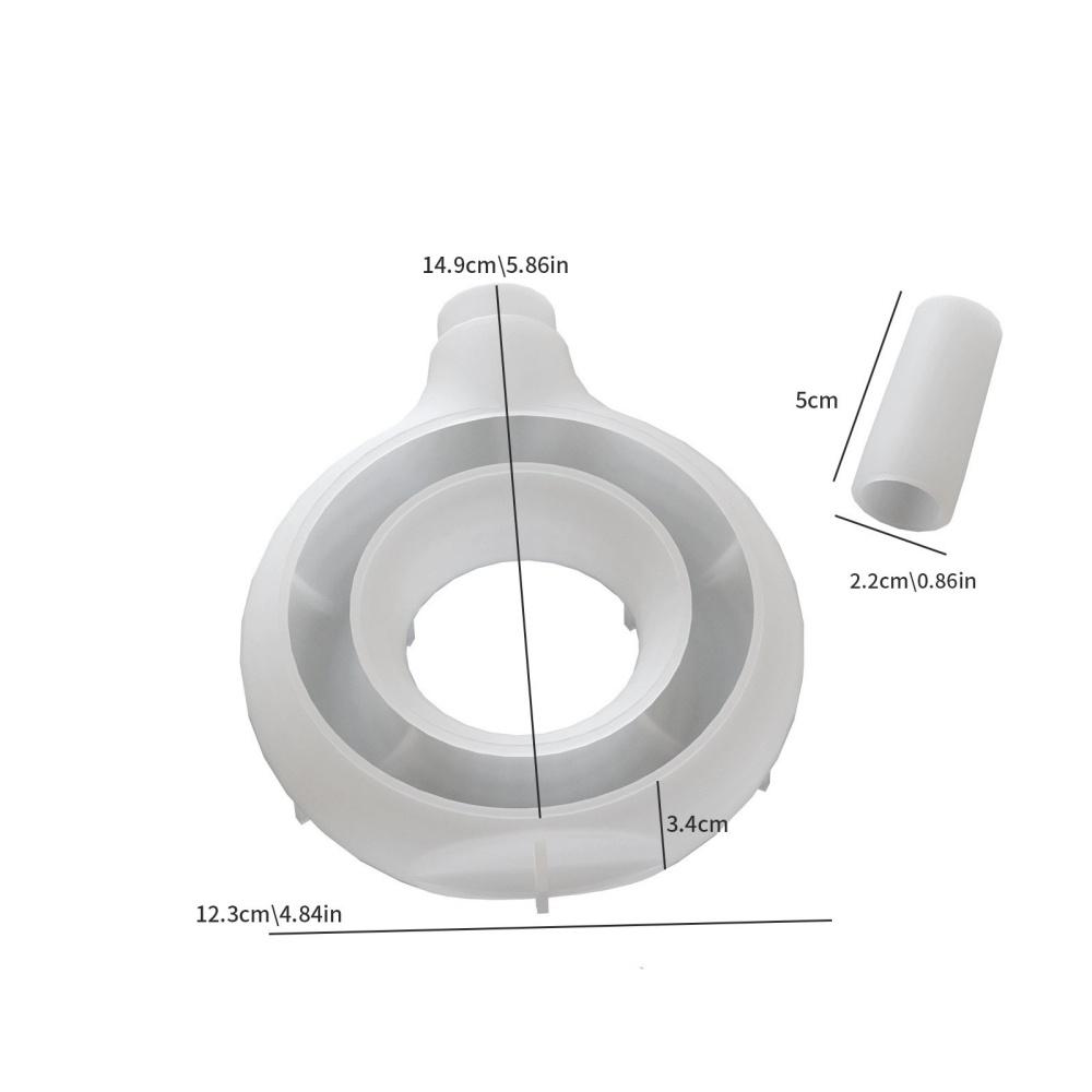 

Oval Stripe Home Furnishing Vase Ornament Silicone Mold Donut Nordic Rings Vase DIY Epoxy Mould