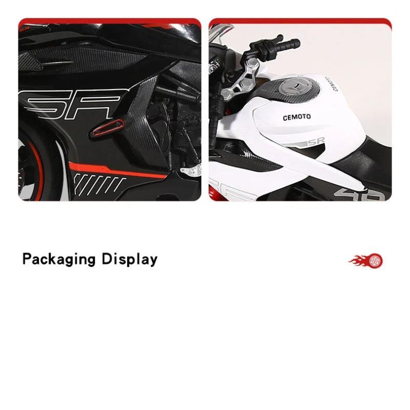1/12 CFMOTO 450SR Alloy Die Cast Motorcycle Model Vehicle Collection Sound and Light Off Road Autocycle Toys Car