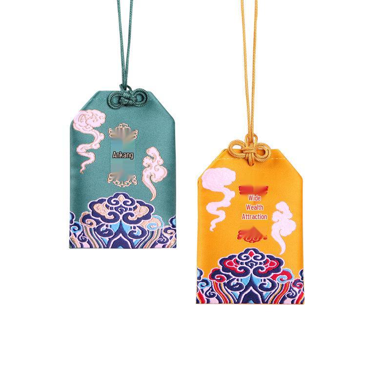 Spring Festival Blessing Sachet: Brocade Embroidery Coin Purse & Baby Hair Peace Pouch