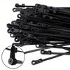 100pcs Creative Nylon Cable Ties with Screw Mounting Holes, Self-Locking Loop Strapping, DIY Office Cable Harness Organizer