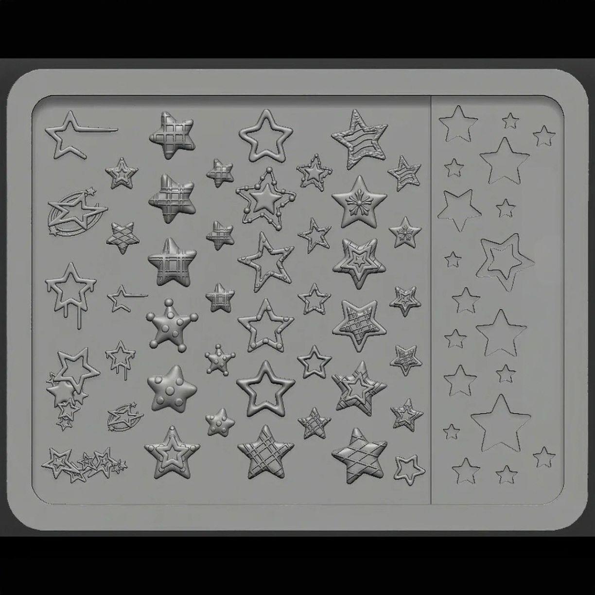 Exquisite Star Pattern Nail Art Mold - Mel Color Variety