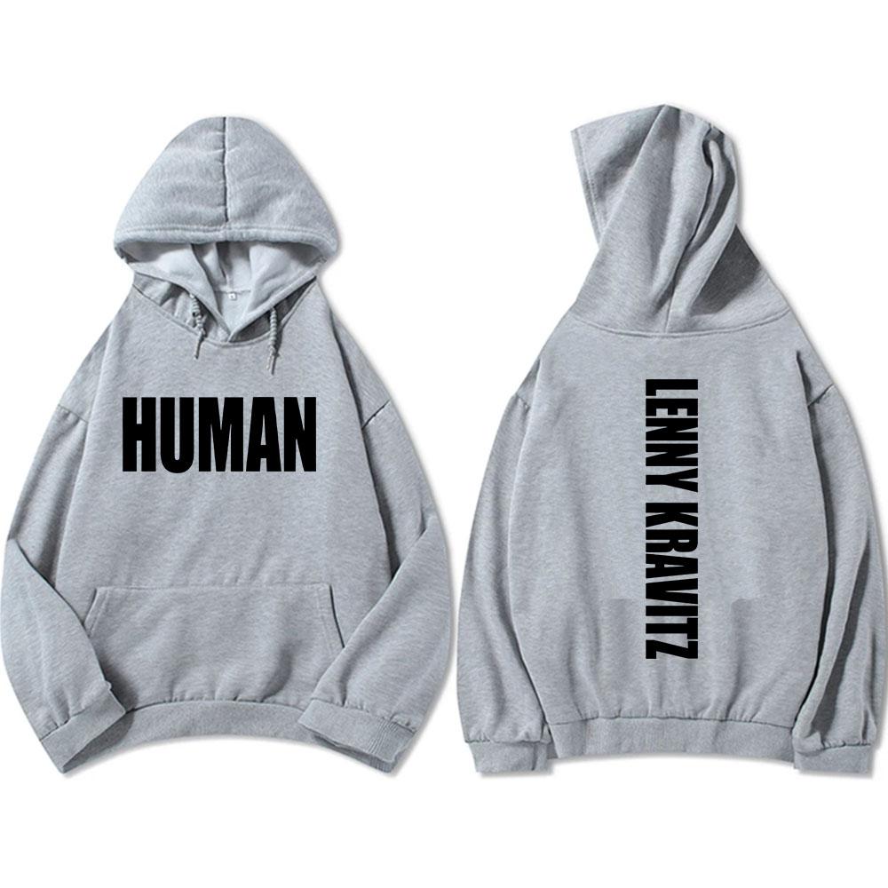 Human Lenny Kravitz Printing Hoodies Winter Fleece Long Sleeve Hooded Sweatshirt Men Women Clothes Graphic Print Hoody