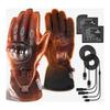 Heated Motorcycle Gloves for 2500mAh Carbon 4 Temperature Winter Cold 3M Thinsulate Carbon AXE01H Carbon Fiber Touchscreen Includes 2 Batteries