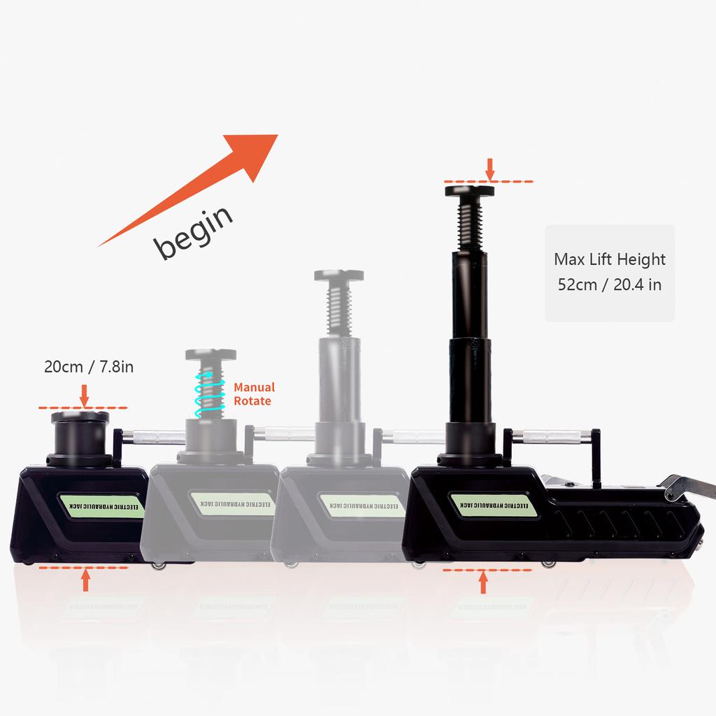 12V/24V 15T Vysokozátěžový elektrický hydraulický zvedák pro auto 20-52cm zvedák Elektrický zvedák pro nouzové ...
