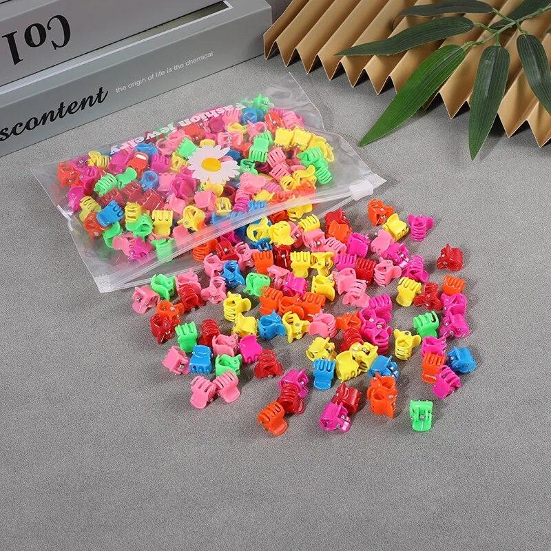 

50 шт. Милые разноцветные заколки-крабики для волос в виде цветка, звезды, короны, маленькие, красивые украшения для волос, заколки-крабики, шпильки, детские милые аксессуары для волос