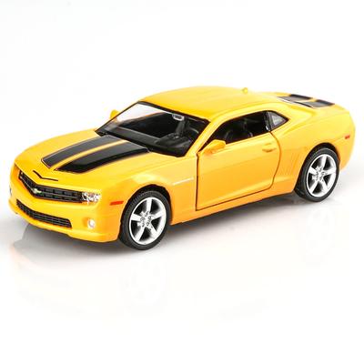 TOKAXI 1/36 Scale Chevrolet Camaro Diecast Car Model with Bumblebee Pullback Toy Car, Gift for Boys and Girls (Yellow)