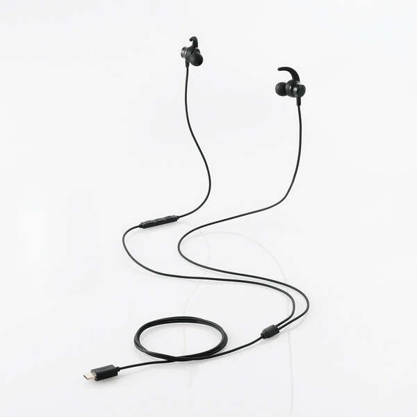 ELECOM Stereo headphones with microphone and ear USB digital for audio and arms, Type-C connection, type, lag-free video EHP-DF12CMBK