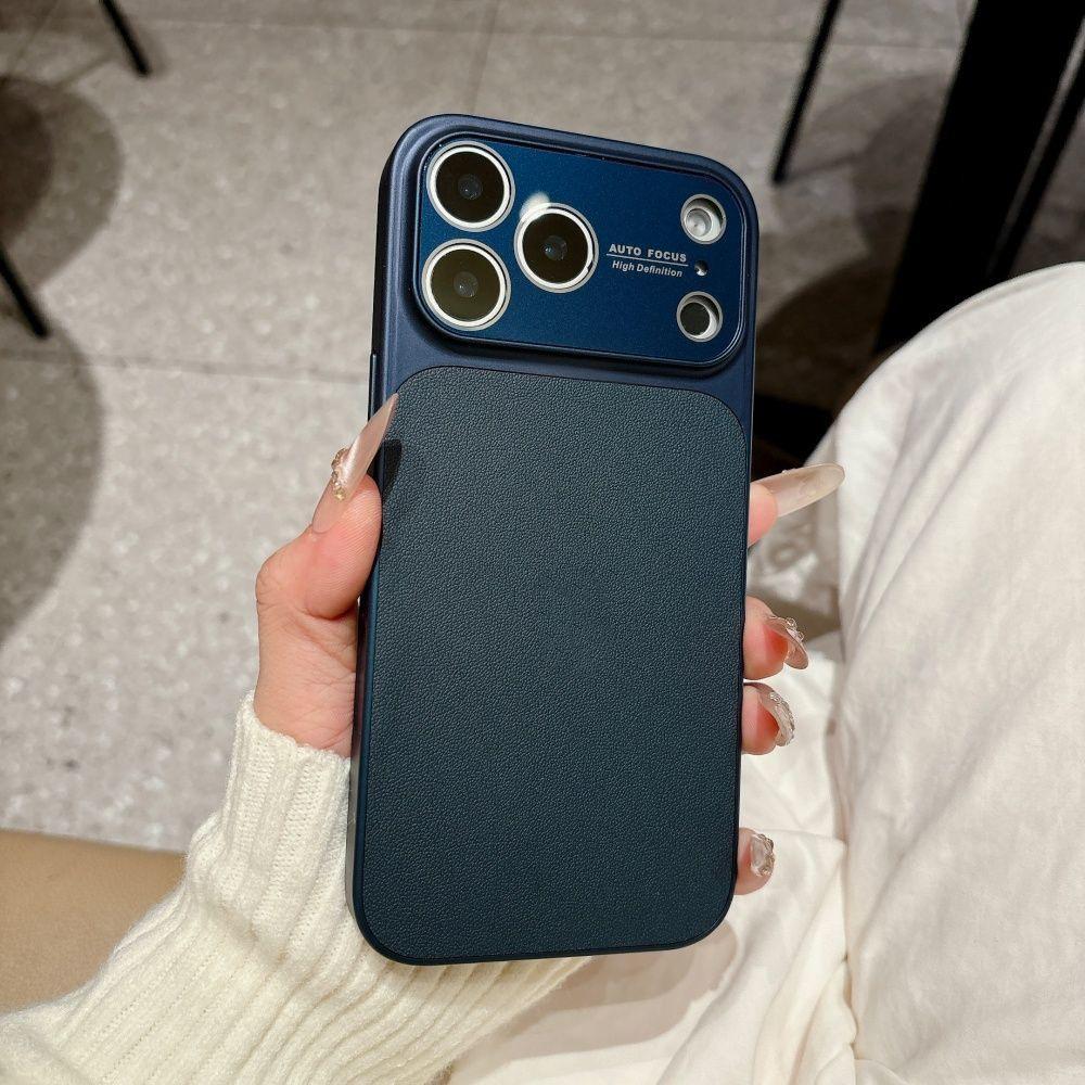 

High-End Leather Grain 17ProMax Case with Full Coverage, Drop Protection & Magnetic Lens Film for Apple 16/15Pro. Apple 17 Air