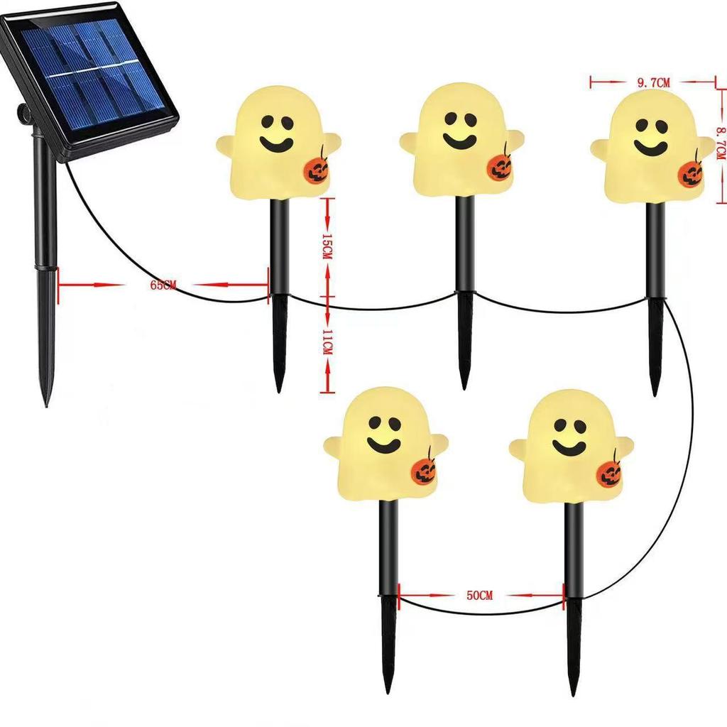 Halloween Solar Pumpkin and Ghost Outdoor Waterproof Garden Lights