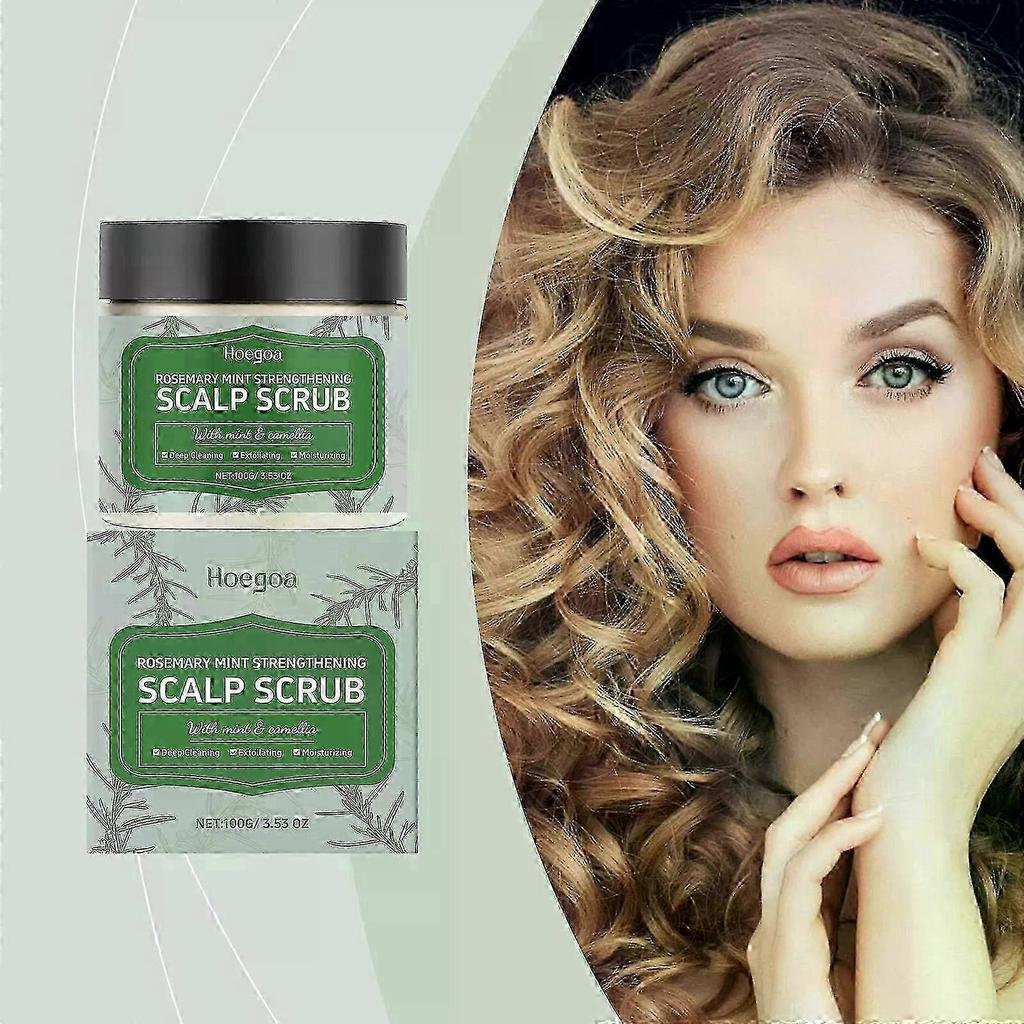 1pc Rosemary Mint Scalp Scrub, 100g Exfoliator for Dryness & Dandruff, Deep Cleansing for All Hair Types