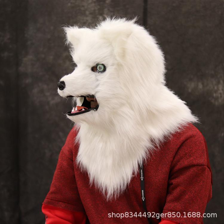 New Animal Fox Headgear Plush Mask with Openable Mouth, Suitable for Bar Halloween Performances