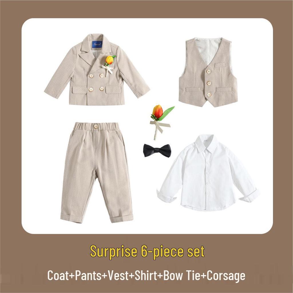 Jungen Dreiteiliger Festanzug mit Weste - Pageboy Geburtstagsoutfit