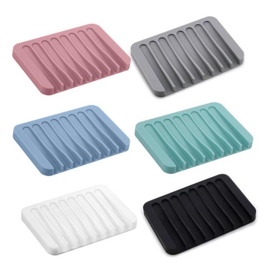 Self Draining Soap Dish Silicone Soap Tray Waterfall Drainer Soap Holder for Bathroom Shower Bath