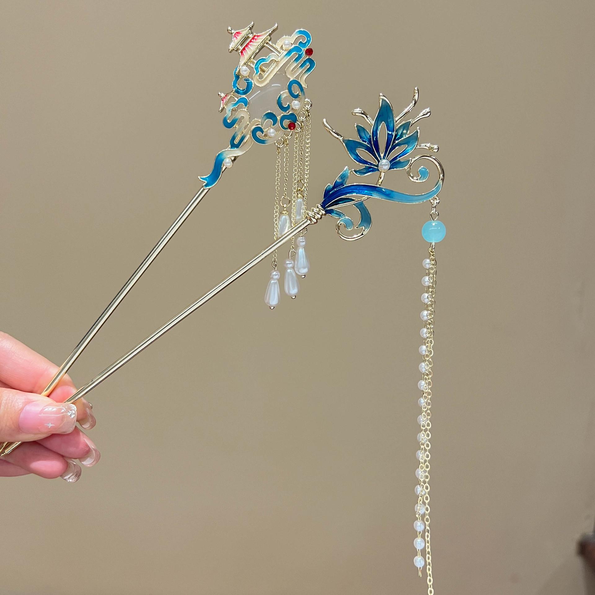 

Головний убір з китицями для дівчаток ханьфу - традиційний китайський аксесуар для волосся