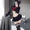 Cute Girl Cosplay Student Uniform Bow Tie Sweet Japanese Schoolgirl Sailor Costume Sexy Long Sleeve Shirt Mini Pleated Skirt Set