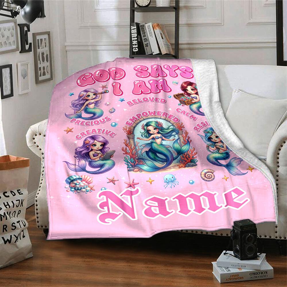 Mermaid Fantasy Home Customize Your Name Home Blanketss Comfortable Soft Lightweight Allseason Multipurpose Customize Your Name Home Blankets For