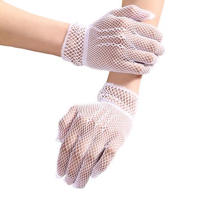 Hollow Fishing Net Gloves Nightclub Sexy Mesh Short Gloves Bridal Wedding Gloves New Summer Sunscreen Gloves