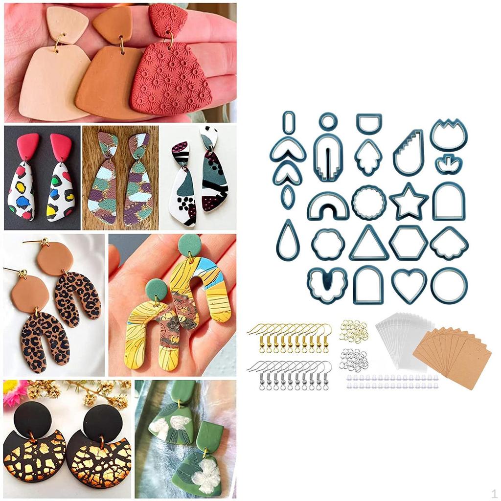 124 Stück Ausstecher für Polymer Clay für Ohrringe Langlebig Mehrere Formen Breite Anwendung Zubehör