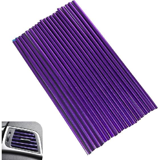 20PCS Car Vent Outlet Trim, Bendable Air Conditioner Vent Decoration Strip, Universal Auto Air Oulet Strips, for Most Vehicles (Red)