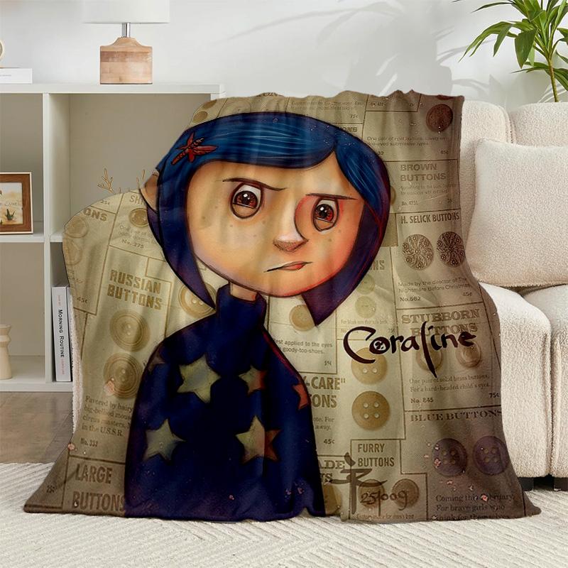 1PC Moonlit Mystery Cora-line Flannel Blanket Gift, Suitable for Both Men And Women, Soft Ideal for Beds And Sofa, Birthday Or Christmas Gift