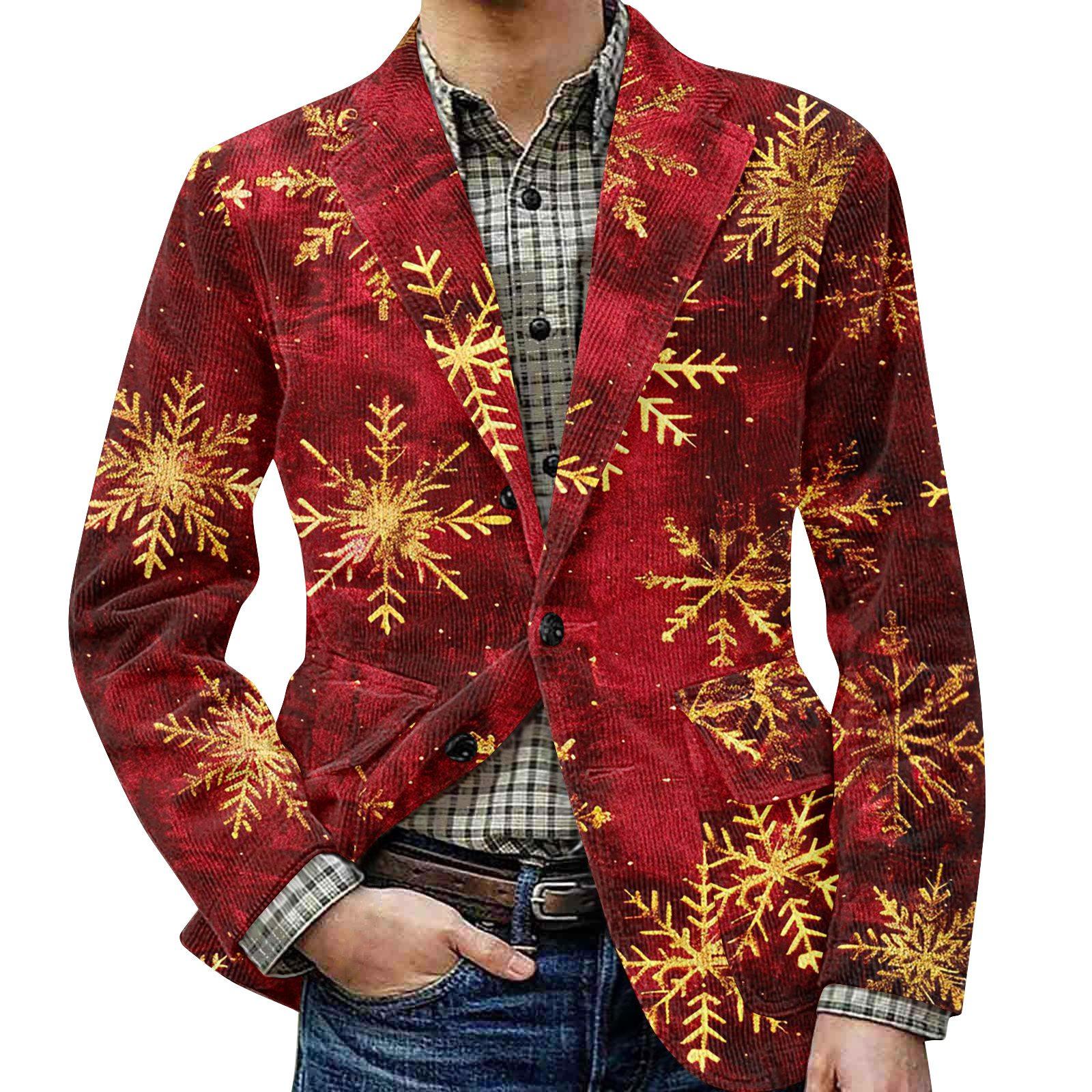 

Мужской уродливый рождественский вельветовый теплый карманный пиджак-кардиган, мужской повседневный костюм L