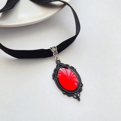 Gothic Vampire Cameo Pendant Choker Velvet Necklace for Women  Pagan Witchcraft Jewelry Girls Gifts Creative Punk Choker